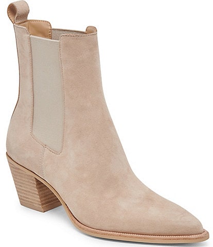 Dolce Vita Shadie H2O Suede Waterproof Point Toe Chelsea Booties