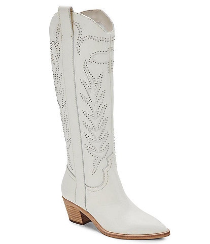 Dolce Vita Solei Studded Leather Western Inspired Tall Boots