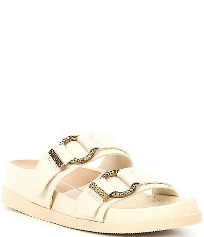 Dolce Vita Soya Leather Buckle Detail Footbed Chunky Sandals
