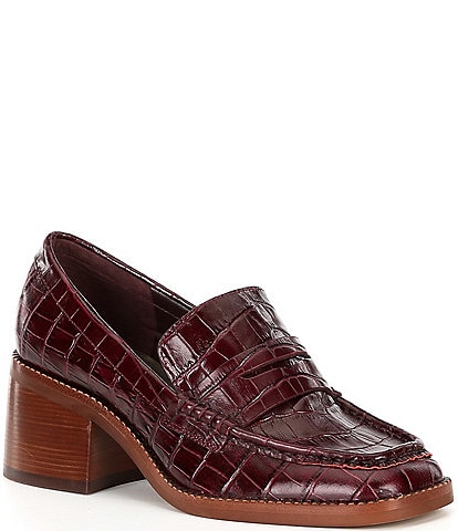 Dolce Vita Talie Embossed Leather Slip On Loafers