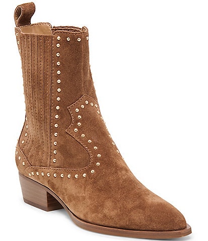 Dolce Vita Thomas Studded Suede Pointed Toe Booties