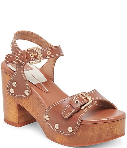 Dolce Vita Yandy Leather Retro Ankle Strap Platform Dress Sandals