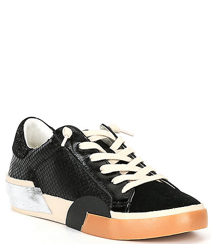 Dolce Vita Zina Embossed Leather Metallic Accent Sneakers