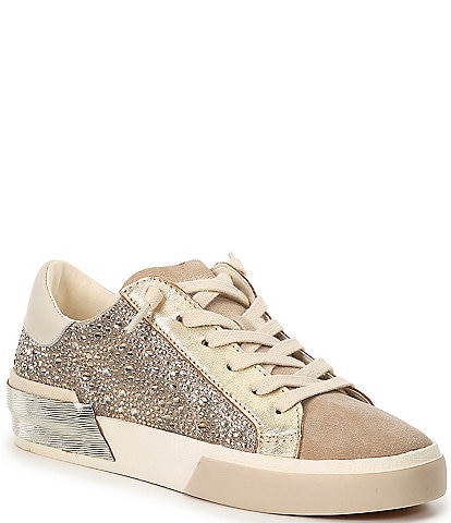 Dolce Vita Zina Suede and Crystal Embellished Sneakers