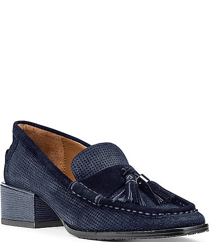 Donald Pliner Arroyo Suede Tailored Heel Loafers