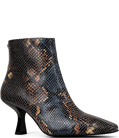 Donald Pliner Baltimore Snake Embossed Leather Dress Booties