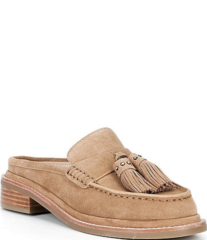 Donald Pliner Bambie Suede Tassel Loafer Mules