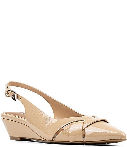 Donald Pliner Barbee Patent Leather Wedge Slingback Pumps