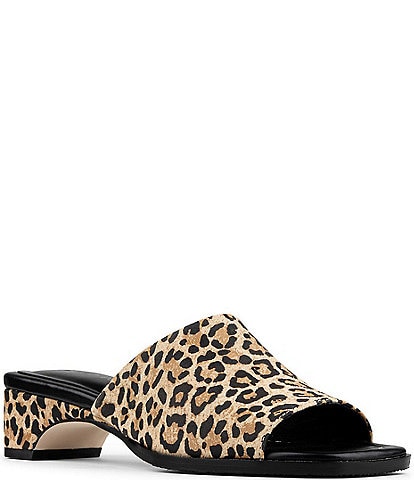 Donald Pliner Clodie Leopard Print Suede Slide Sandals