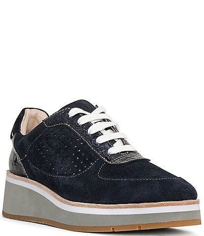 Donald Pliner Daisy Suede Wedge Lace-Up Sneakers