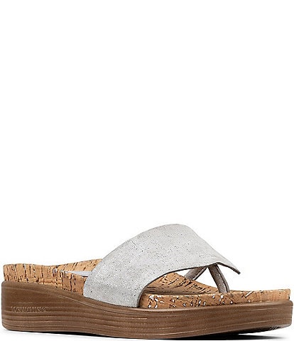 Donald Pliner Fifi Leather Thong Wedge Sandals