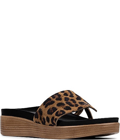 Donald Pliner Fifi Leopard Print Suede Wedge Sandals