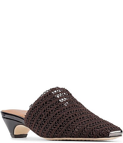 Donald Pliner Gillespie Stretch Macrame Kitten Heel Mules