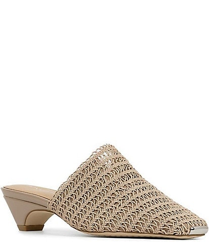 Donald Pliner Gillespie Stretch Macrame Kitten Heel Mules