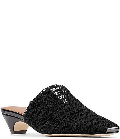 Donald Pliner Gillespie Stretch Macrame Kitten Heel Mules