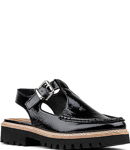 Donald Pliner Halliday Crinkle Patent Cutout Slingback Loafers