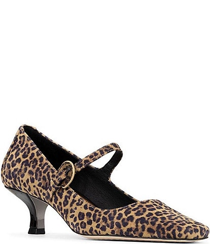 Donald Pliner Kalani Leopard Print Suede Mary Jane Pumps