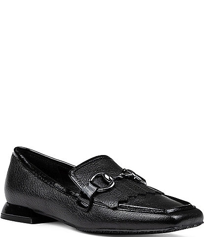 Donald Pliner Kilt Pebbled Leather Bit Buckle Loafers