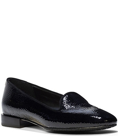Donald Pliner Renna Crinkle Patent Leather Loafers