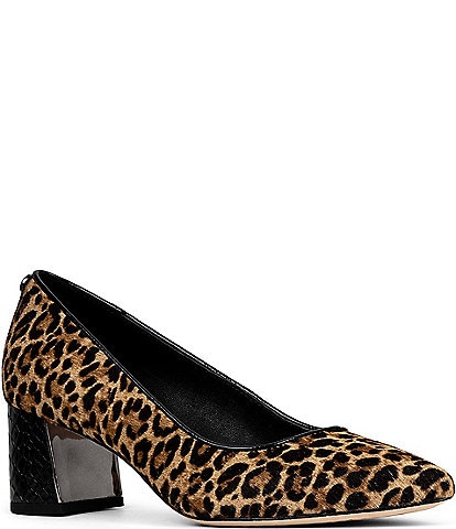 Donald Pliner Suzette Leopard Print Hair Calf Dress Pumps