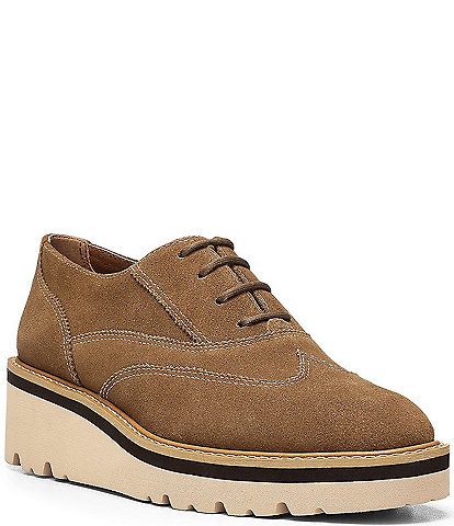 Donald Pliner Tandi Suede Platform Wedge Derby Oxfords