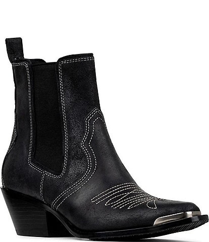 Donald Pliner Tayden Reverse Suede Double Gore Western Booties