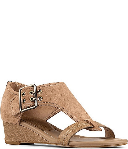 Donald Pliner Virginia Suede T-Strap Wedge Sandals