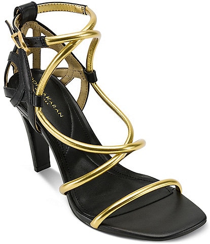 Donna Karan Bellisa Leather Strappy Stiletto Sandals