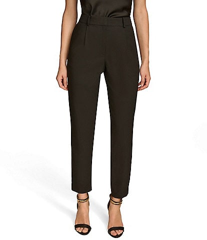 Donna Karan Bi- Stretch Pleated Slim Leg Pant