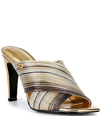 Donna Karan Breigh Metallic Dress Slides
