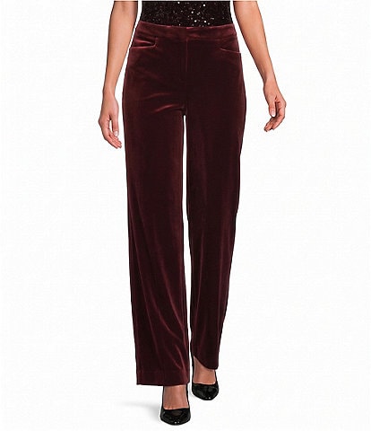 Donna Karan Classic Button Front Velvet Pants