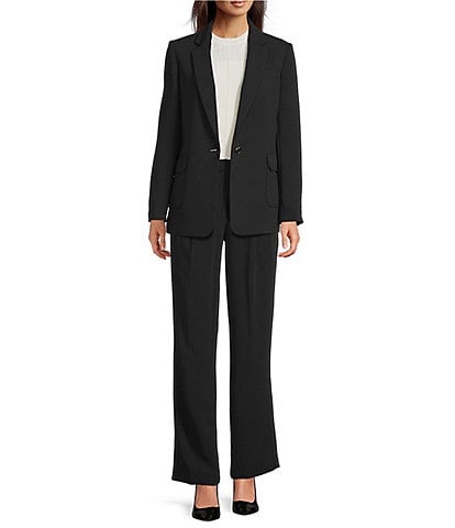Donna Karan Crepe One button Cargo Jacket & Aero Crepe Straight Leg Pants