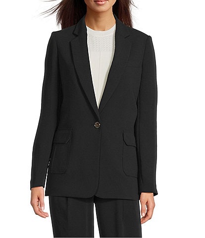 Donna Karan Crepe One button Cargo Jacket
