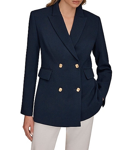 Donna Karan Denim Double Breasted Blazer