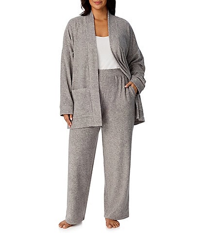 Donna Karan DKNY Plus Size Long Sleeve Stretch Fleece Pant Lounge Set