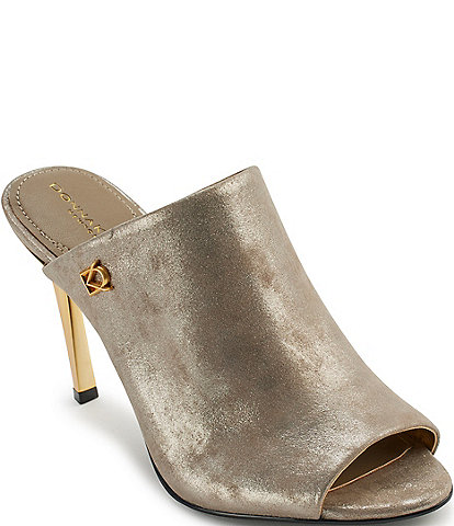 Donna Karan Donna Metallic Leather Dress Slides