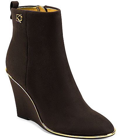Donna Suede Wedge Booties