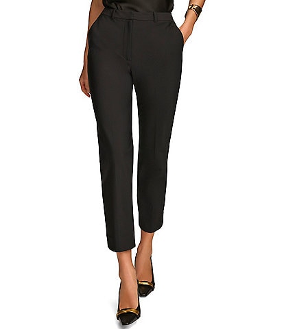 Donna Karan Essential Pleated Slim Mid Rise Pants