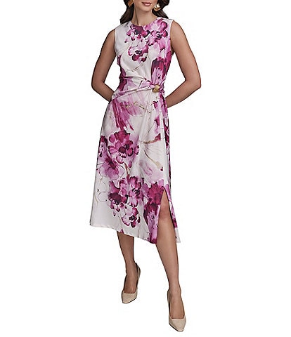 Donna Karan Floral Midi Dress