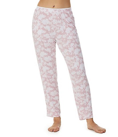 Donna Karan Floral Print Knit Cropped Coordinating Sleep Pants