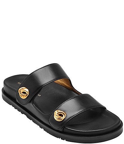 Donna Karan Hazley Leather Slide Sandals
