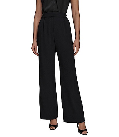 Donna Karan High Rise Wide Leg Pant With Pleats