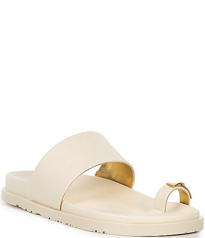 Donna Karan Hooper Toe Flat Slide Sandals