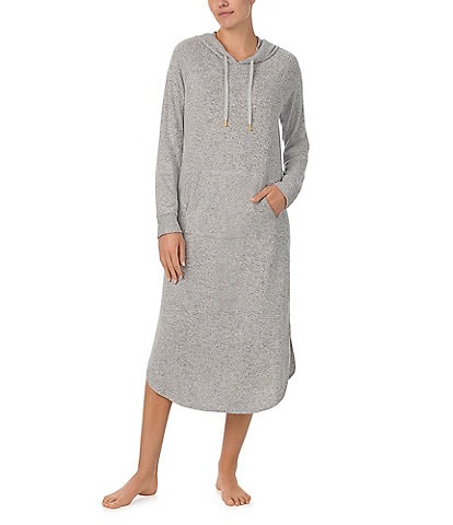 Donna Karan Knit Long Sleeve Hooded Lounger