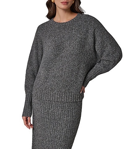 Donna Karan Long Sleeve Relaxed Crewneck Sweater