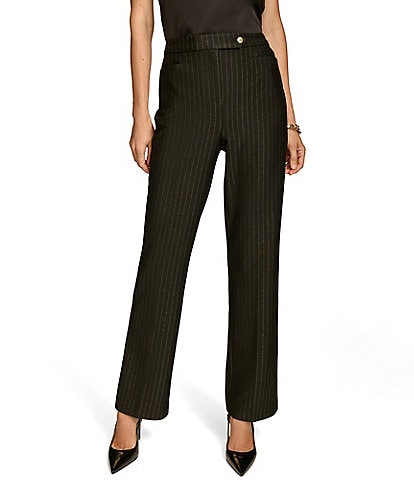 Donna Karan Novelty Pin Stripe High Rise Bootcut Pant