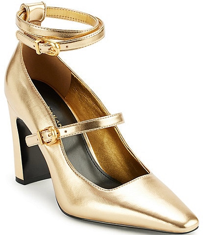 Donna Karan Pryce Metallic Ankle Strap Mary Jane Pumps