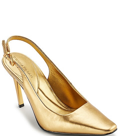 Donna Karan Sadrina Leather Slingback Pumps
