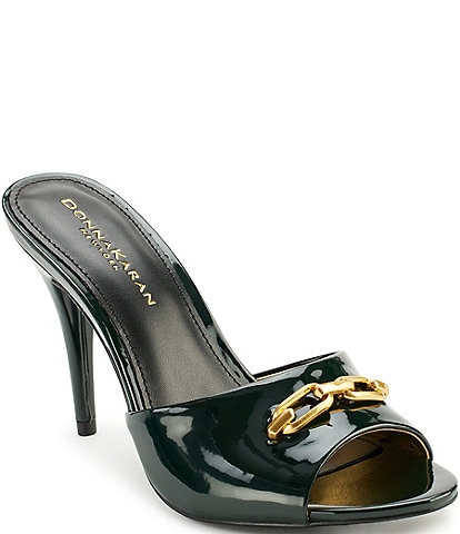 Donna Karan Senna Patent Chain Dress Slides