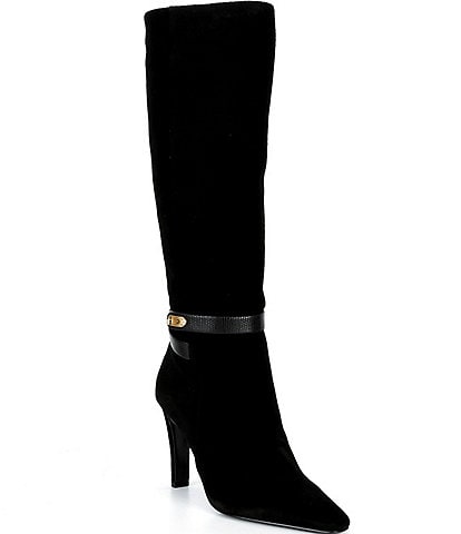 Donna Karan Sherice Suede Stiletto Heel Tall Boots